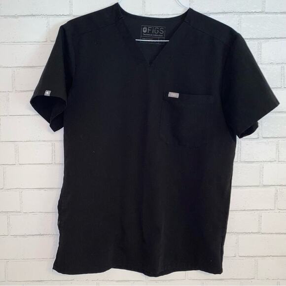 FIGS $38 Men’s Chisec 3 Pocket Scrub Top Blk TM3000 PO1384 Small - Picture 3 of 13